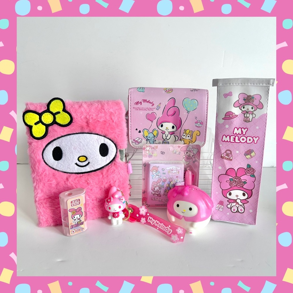 💖(MY310) My Melody Adorable 7-Piece Purse Bundle!
